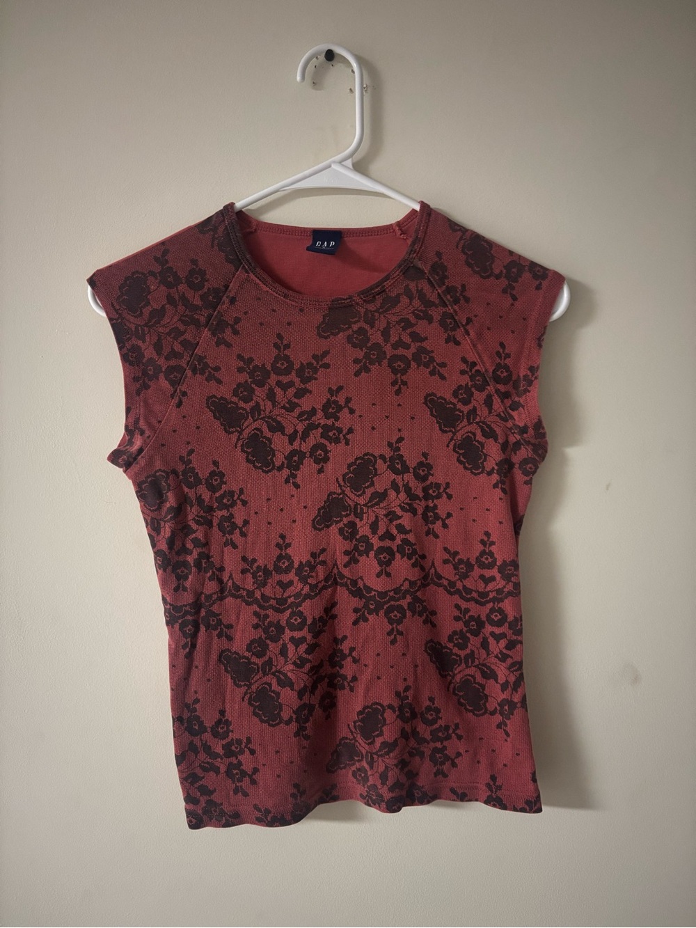 Gap Floral Cap Sleeve Top Size Small Cottagecore Grunge Tee